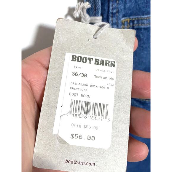 Blue Ranchwear Buckaroo Mid Rise Bootcut Jeans Mens 36 x 30 Western Cowboy NWT - Picture 5 of 11